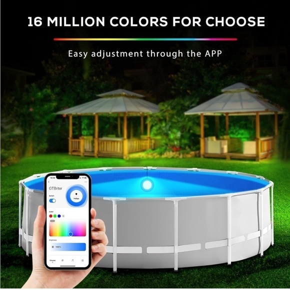 Brand New LED Underwater Pool Light w/ App Control 20W RGB Colorful Night Swim - Picture 2 of 16